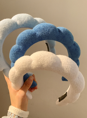 法式蓝色云朵发箍女高颅顶宽边洗脸压发发卡头箍网红2025年春新款