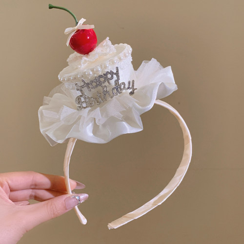青梅博主同款~樱桃生日蛋糕发箍