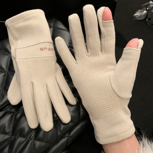 可以玩手机~触屏防滑保暖手套女秋冬季户外薄绒骑行防风五指防寒