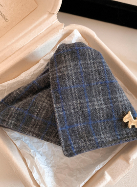 韩系气质灰色格子小马抓夹女大号发量大发夹复古百搭后脑勺鲨鱼夹