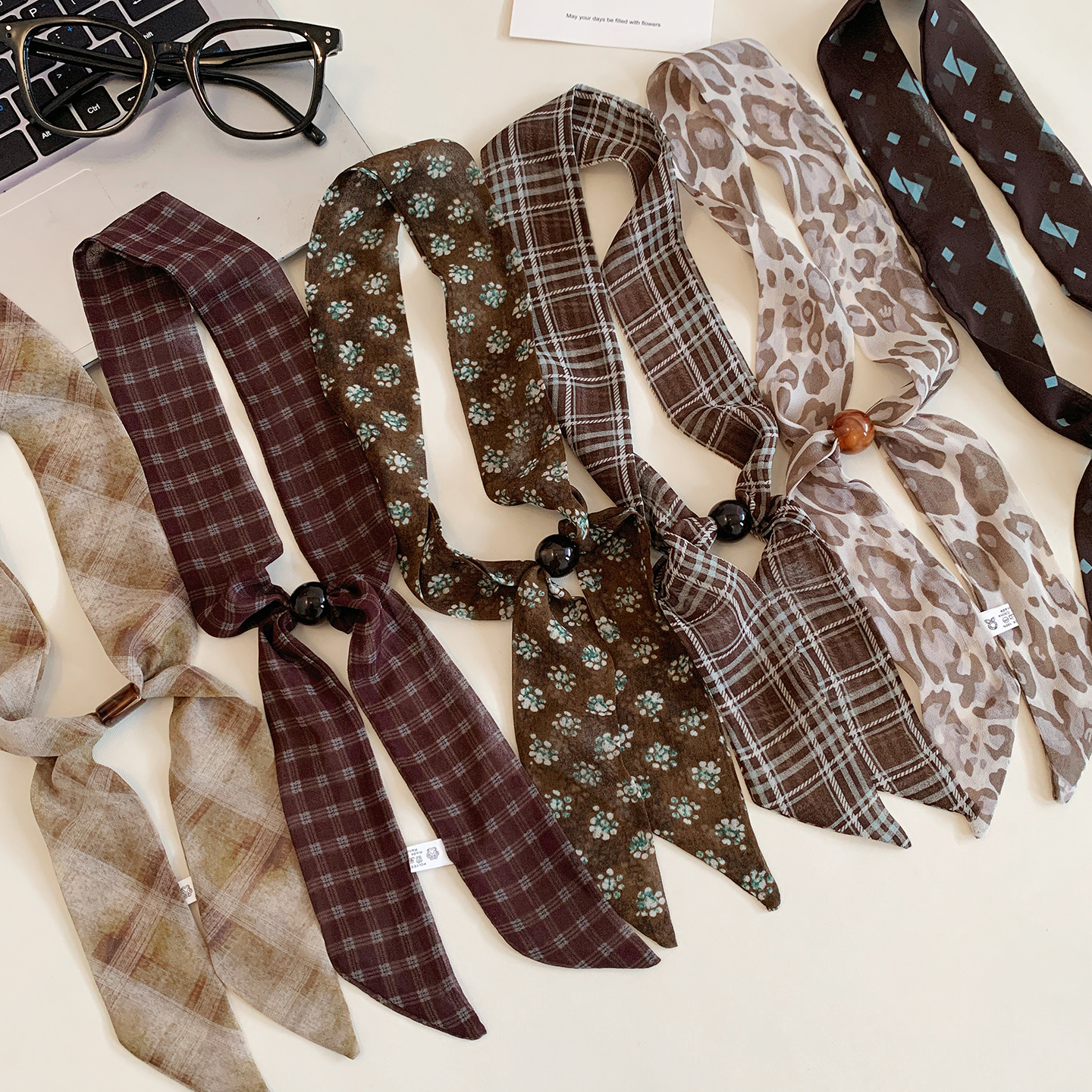 美拉德格子丝巾项链女款时尚个性