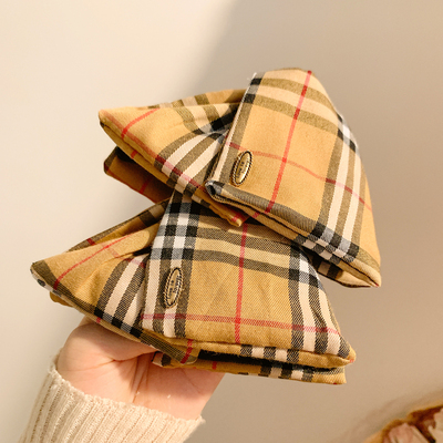 英伦风格子三角贝壳抓夹女后脑勺