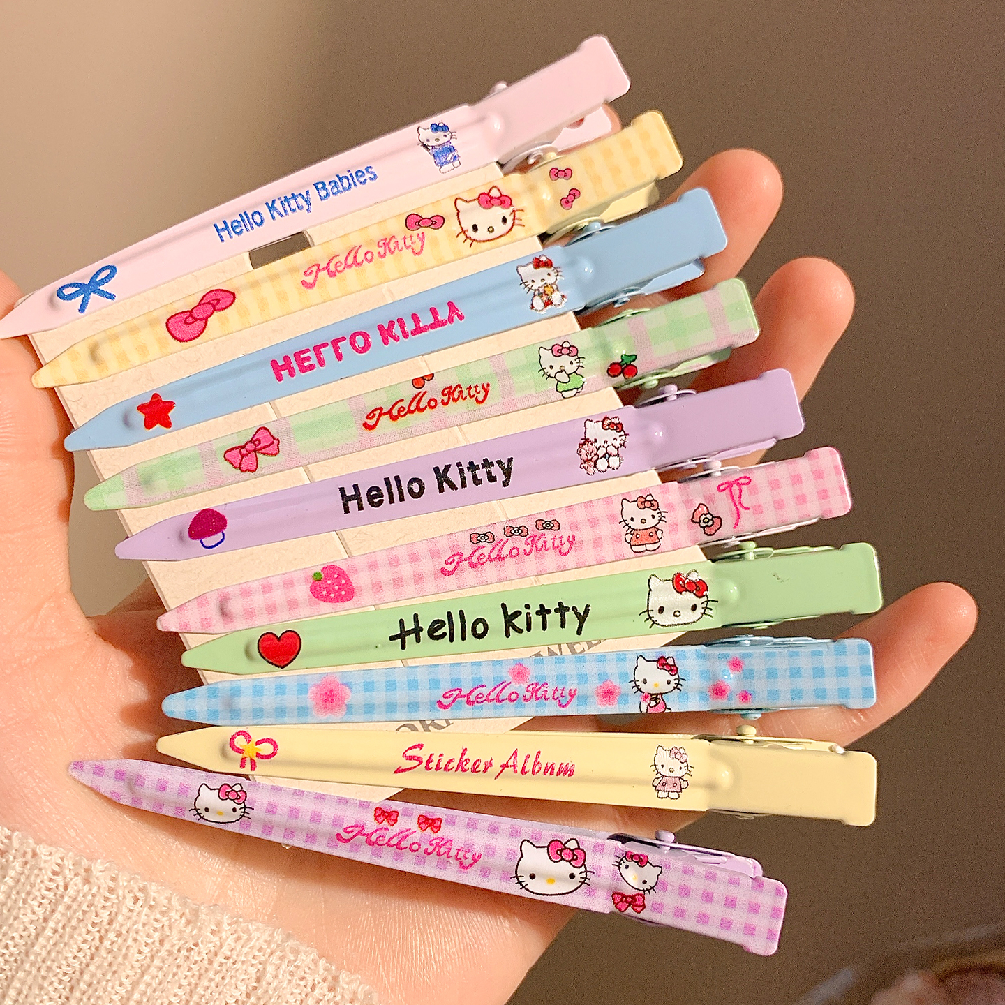 10个装~可爱Kitty猫发夹边夹