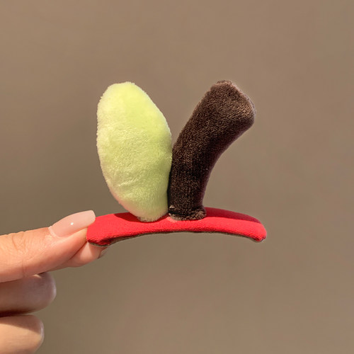 韩系可爱红色苹果发夹边夹