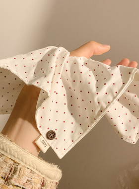 韩系温柔波点白色方巾大肠发圈女慵懒风百搭头饰超大方形发绳新款