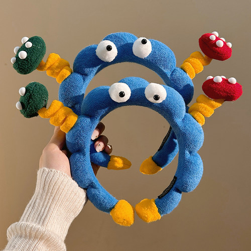 可爱搞怪扭扭棒大眼仔蓝色发箍