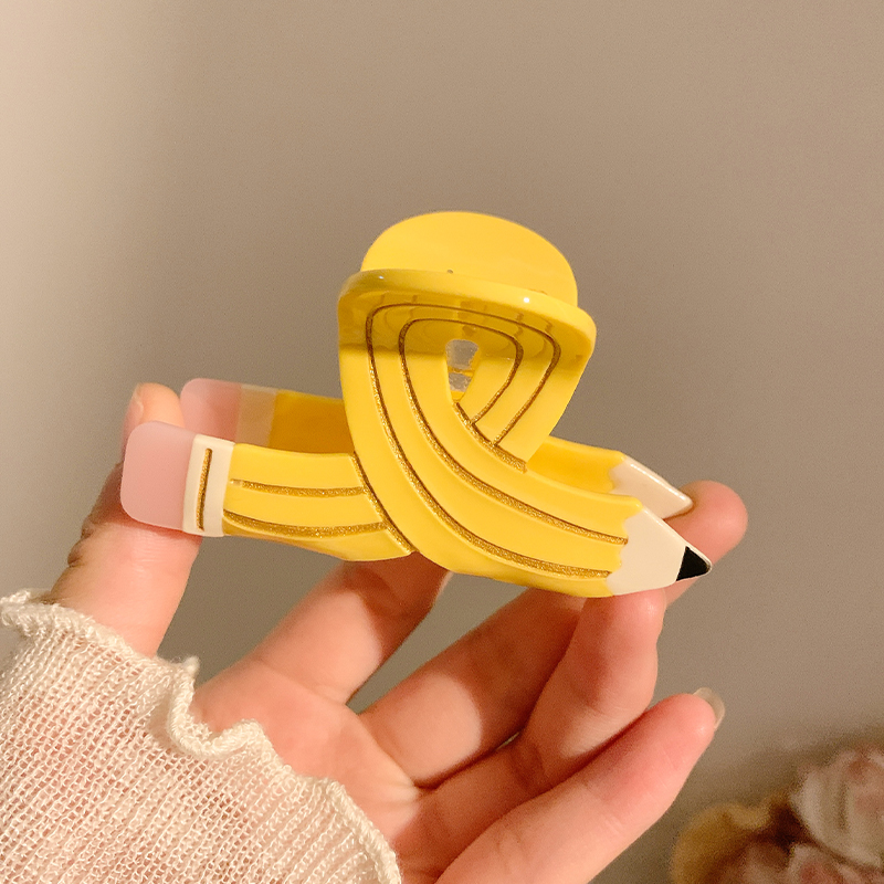 差生文具多~卡通铅笔抓夹女搞怪趣味发卡创意发夹后脑勺夹子头饰