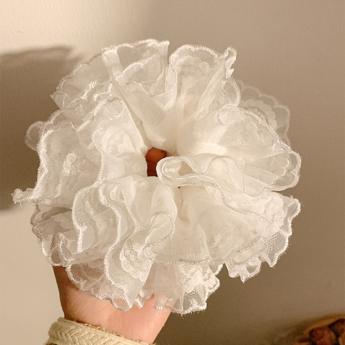 晨雾花涧~少女心白色蕾丝发圈