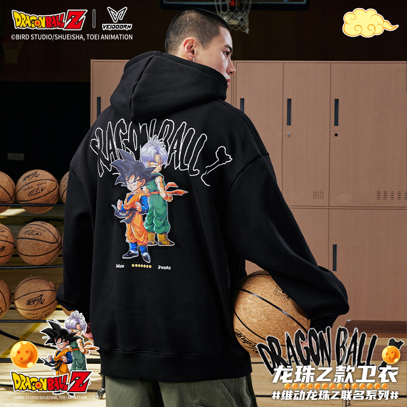 维动龙珠联名悟空款长袖卫衣男秋冬美式篮球宽松休闲连帽运动上衣