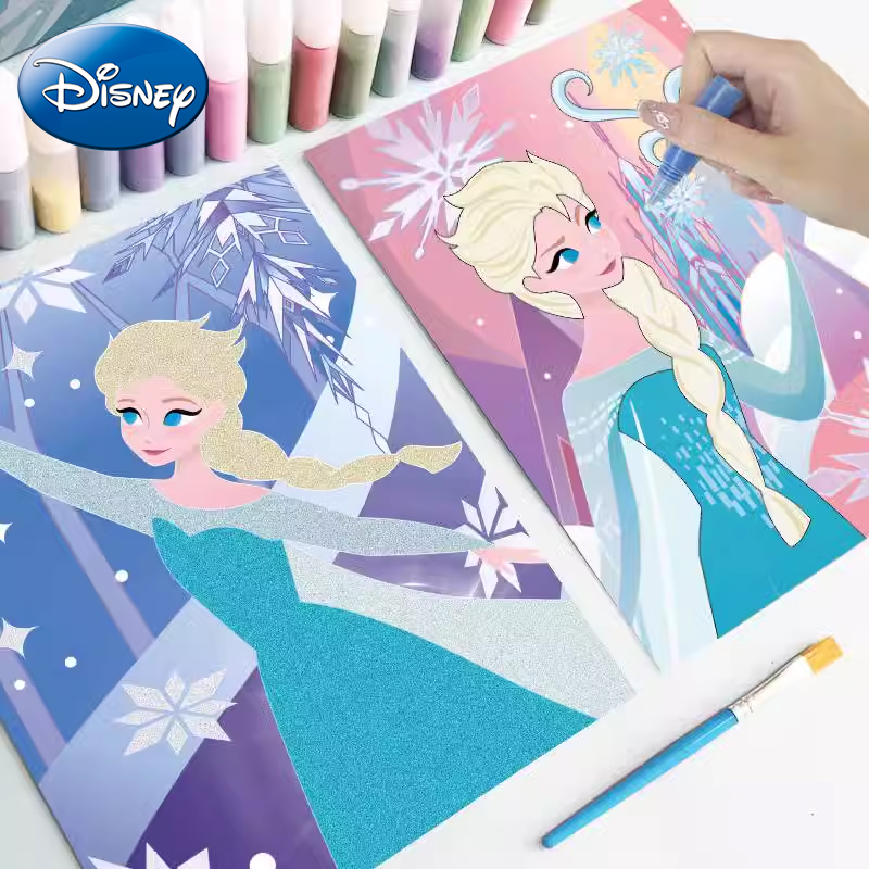 迪士尼沙畫兒童彩沙手工diy禮物