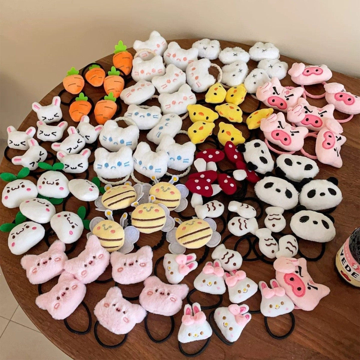 可爱韩版发饰毛绒软萌卡通儿童马尾头绳橡皮筋少女动物发绳发圈