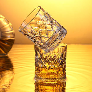 水晶玻璃创意ins风啤酒杯酒吧酒具 威士忌酒杯家用洋酒杯套装 欧式