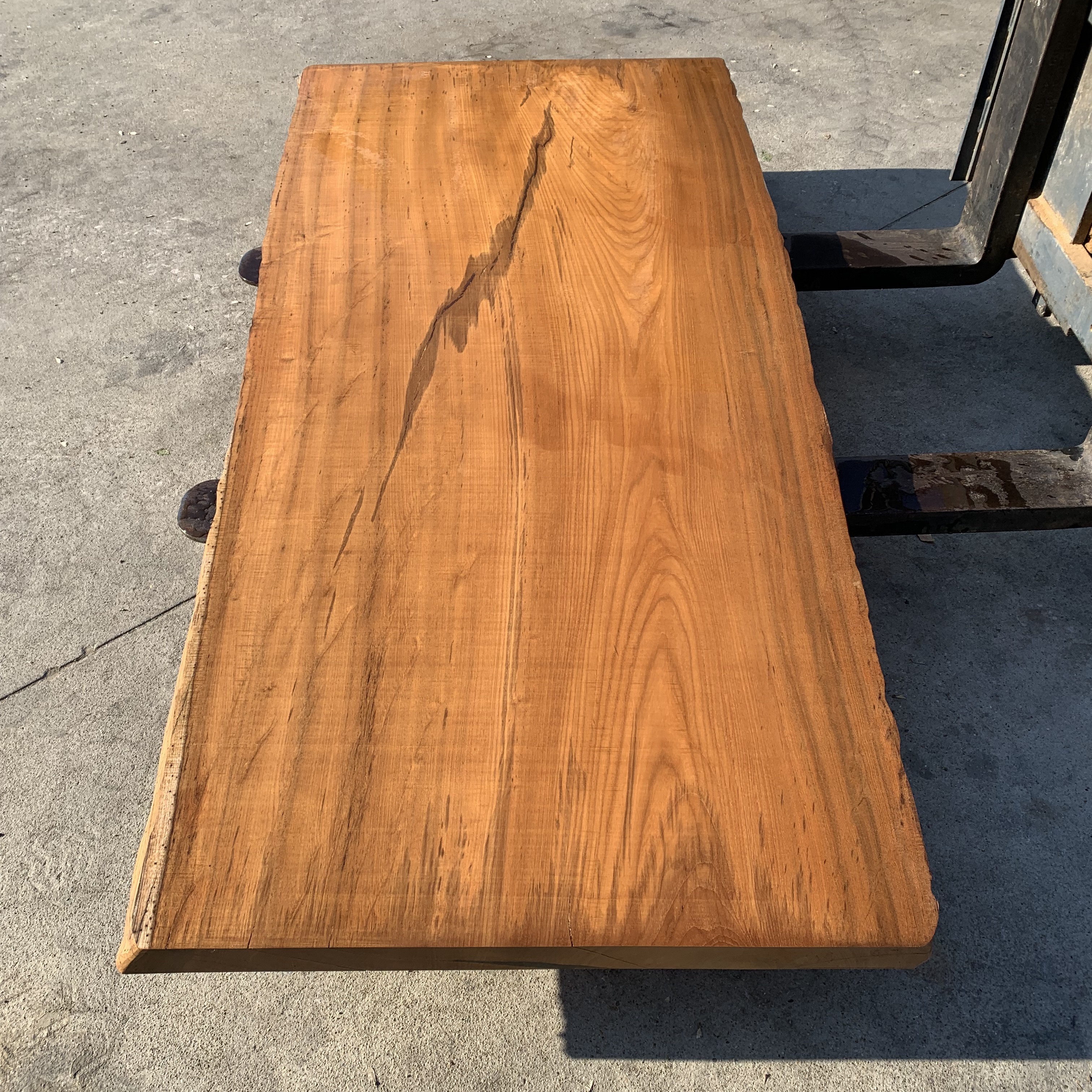 缅甸柚木原木实木整木自然边餐桌大板桌茶桌茶几升降桌板电脑桌板