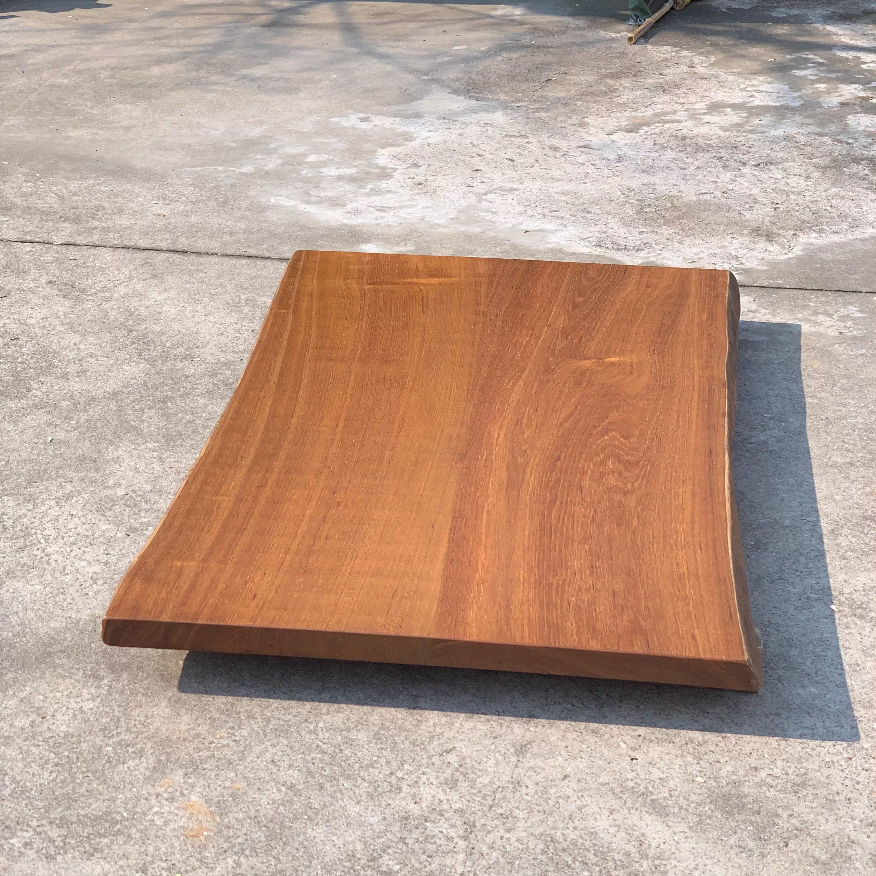 缅甸瓦城老柚木自然边双拼花纹大板中古风餐桌板书桌板茶几茶桌板