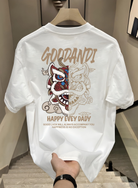 美式痞帅260g重磅纯棉短袖t恤男女款夏季ins潮牌街头百搭半袖上衣