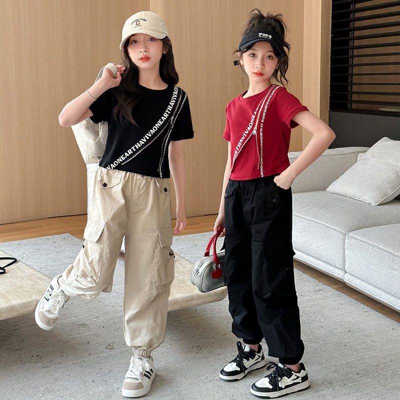 女童工装裤套装2025新款童装儿童