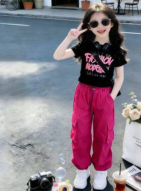 女童夏季韩系百搭工装裤两件套