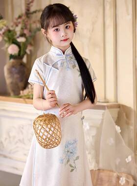 女童中国风连衣裙夏装新款旗袍中国风公主裙女孩古典A字旗袍裙子