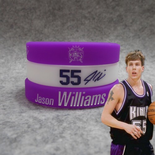 篮球国王队55号贾森威廉姆斯白巧克力运动签名夜光腕带手环情侣男