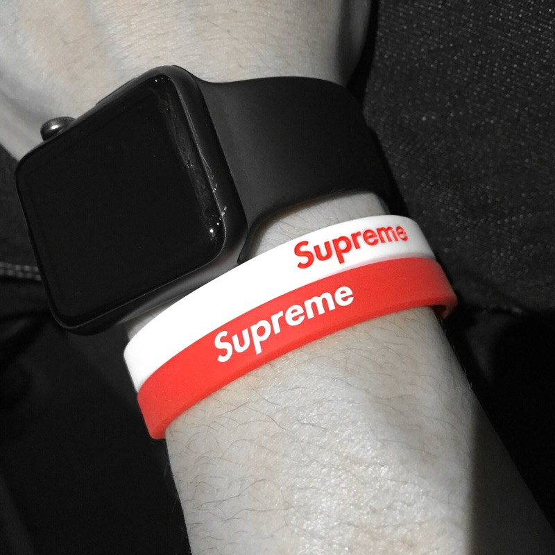 supreme手环潮牌硅胶情侣个性简约字母运动篮球男女橡胶腕带学生