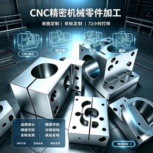 CNC机械加工铝合金铝板不锈钢黄铜工程塑料线切割加工非标定制