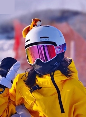 滑雪头盔装饰品蝴蝶结帽子装饰配件套毛绒小配件男士边缘搞怪装备