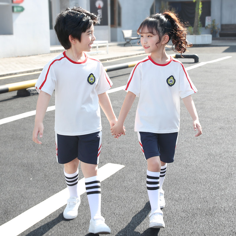 幼儿园园服夏装儿童运动会班服套装夏季短袖圆领毕业照小学生校服