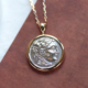 大力神古币 新品 团购 18K厚金希腊罗马古币吊坠质感项链毛衣项链