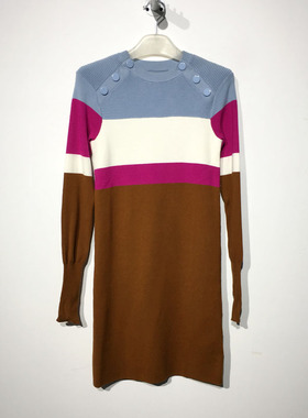 需年货节特特价！欧系列 D80971 针织连衣裙品牌女装折扣备