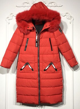 潮系列 8277S225 时尚真毛领羽绒服品牌女装折扣颦