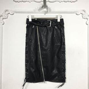 PU皮半身裙品牌女装 时尚 折扣颦 8101S171 奥L系列