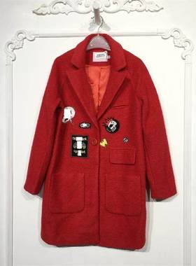 J系列 8025S121 时尚长款毛呢外套品牌女装折扣颦