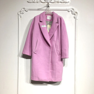 新Z系列 D83086 时尚长款毛呢外套品牌女装折扣颦