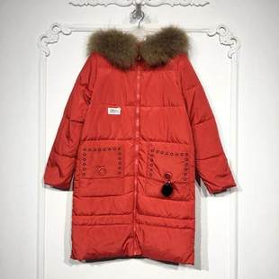 潮系列 8280S133 时尚真毛领羽绒服品牌女装折扣颦