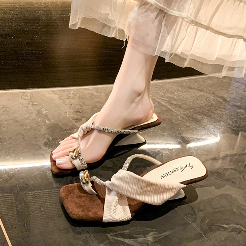 法式小众设计套趾凉拖女夏季外穿2026新款高级感粗跟气质百搭凉拖