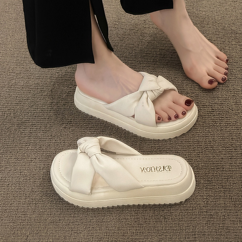 高级感一字凉拖鞋女外穿2024新款夏季防滑厚底增高时尚百搭凉拖鞋