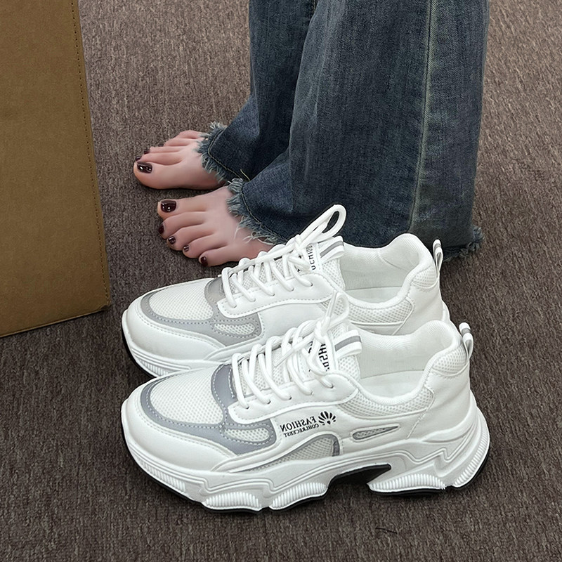 老爹鞋女2025年夏季新款百搭爆款网面透气学生松糕厚底运动休闲鞋,女鞋,时尚休闲鞋,淘宝优惠券,粉丝福利购,淘宝优惠卷