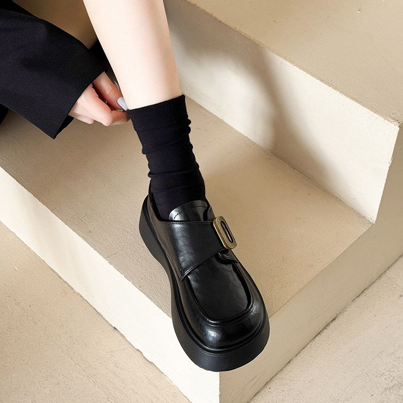 棕色英伦风增高厚底小皮鞋女2026新款春季百搭配裙子玛丽珍乐福鞋,女鞋,深口单鞋,淘宝优惠券,粉丝福利购,淘宝优惠卷