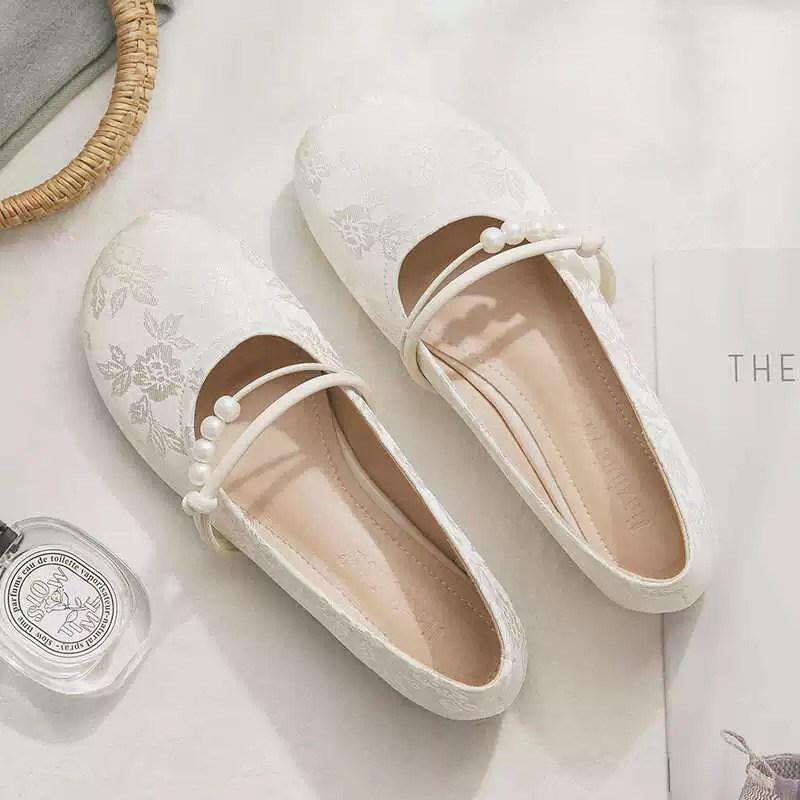 中式国风玛丽珍鞋2025春季晚晚温柔风配裙子的法式绝美浅口单鞋女