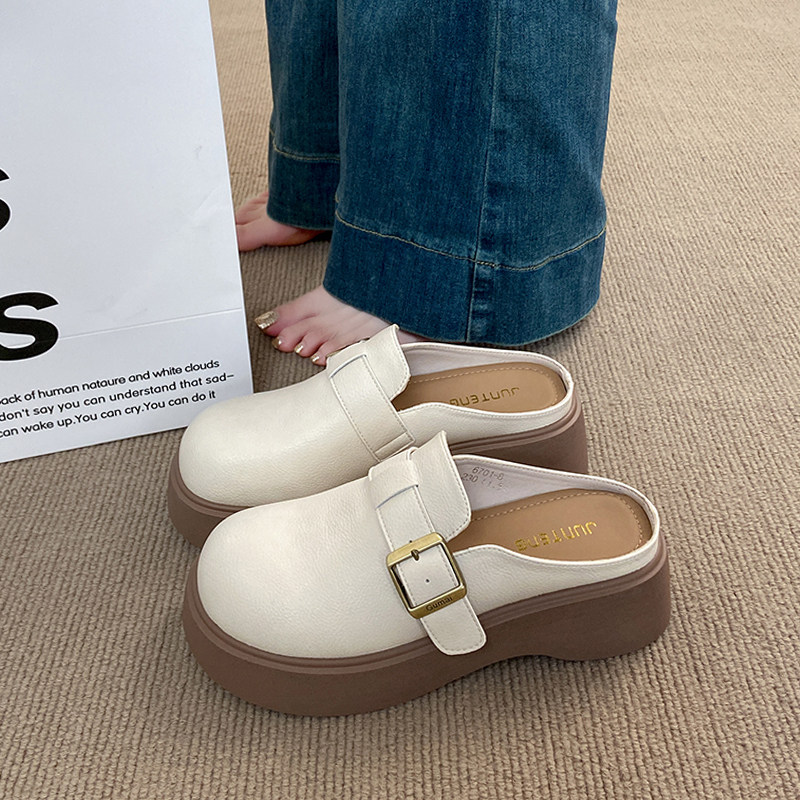 厚底皮带扣增高懒人一脚蹬包头拖鞋女2025夏季新款百搭外穿勃肯鞋,女鞋,包头拖,淘宝优惠券,粉丝福利购,淘宝优惠卷