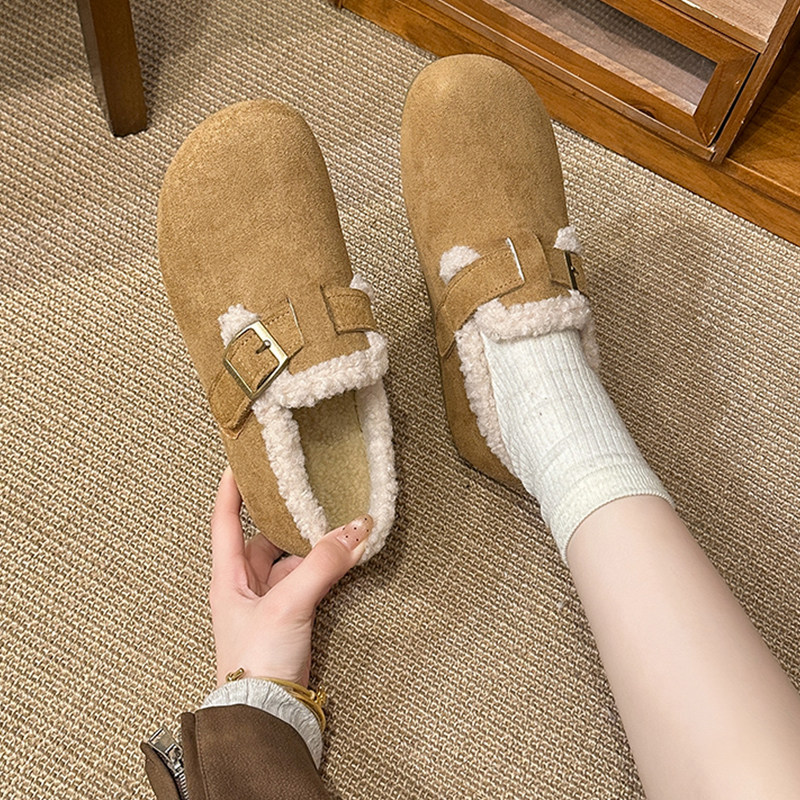 厚底加绒豆豆勃肯鞋女2025新款秋冬季一脚蹬乐福棉鞋子保暖雪地靴,女鞋,时尚雪地靴,淘宝优惠券,粉丝福利购,淘宝优惠卷