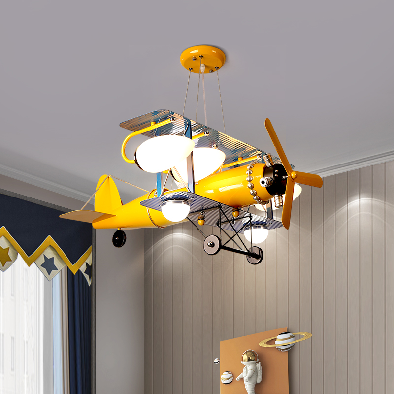 飞机灯吊灯儿童卧室灯男孩宝宝房间灯创意幼儿园童装店铺灯造型灯