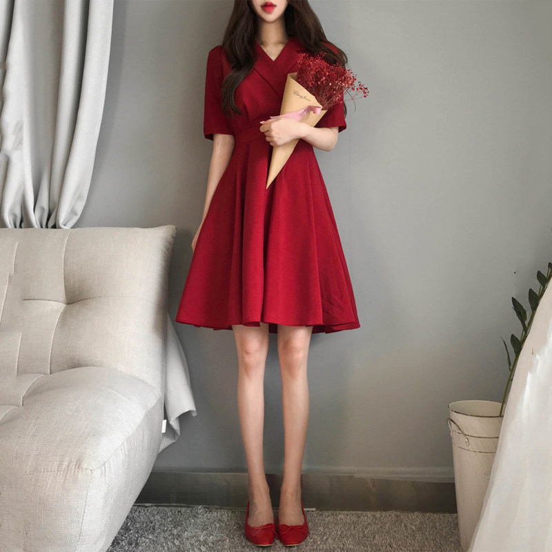 브이넥 수유복 쉬폰 여름 나들이 패션 슬림핏 한국식 슬리밍 산후 플러스 사이즈 수유 스커트