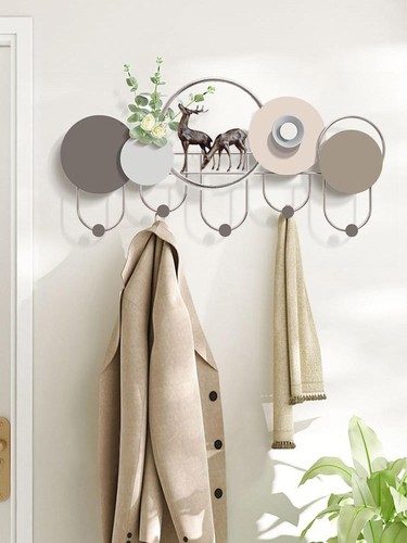 免打孔玄关客厅简约现代入户门墙上衣帽钩家居高档衣服架墙壁挂式