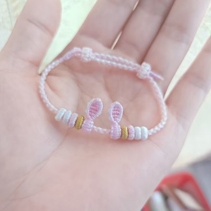 宝宝婴幼儿萌萌兔耳朵手绳diy