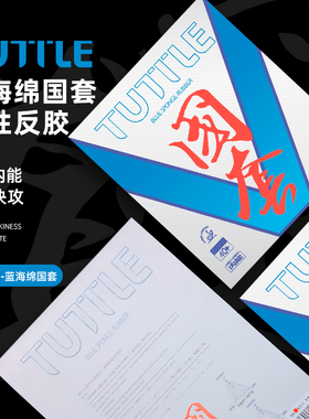 TUTTLE正品国套V蓝海棉乒乓球胶皮训练比赛专用高粘性内能反胶皮