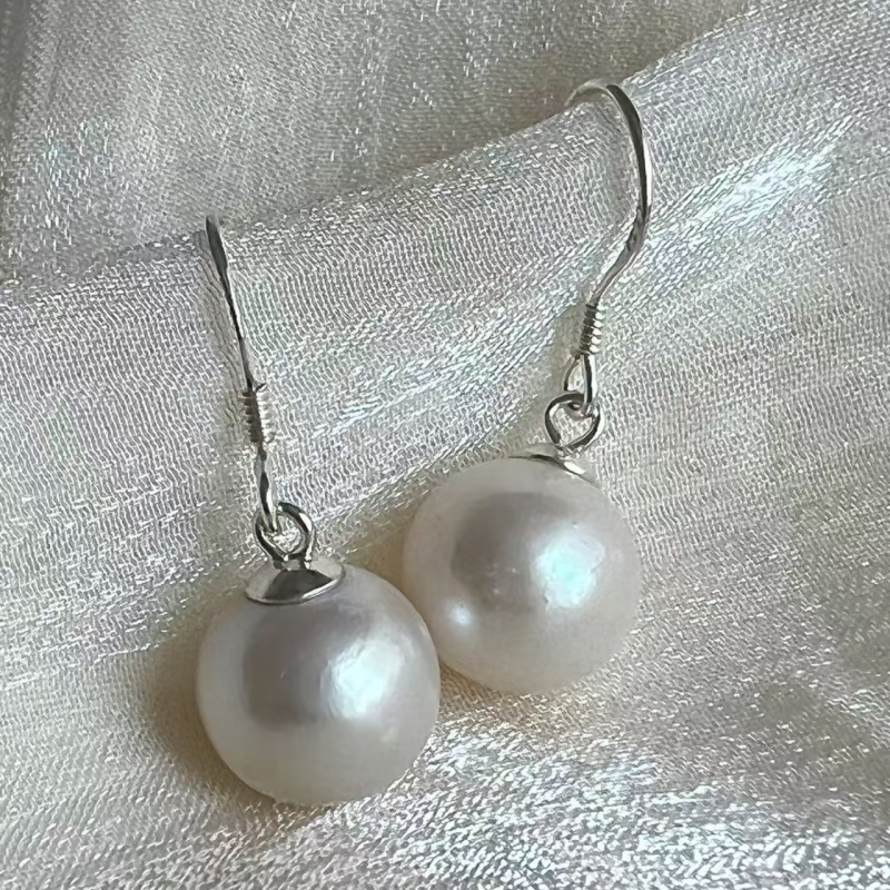 S925纯银淡水珍珠耳环耳饰防过敏