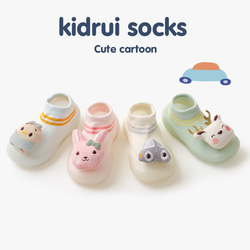 婴儿地板袜春秋纯棉防滑软底