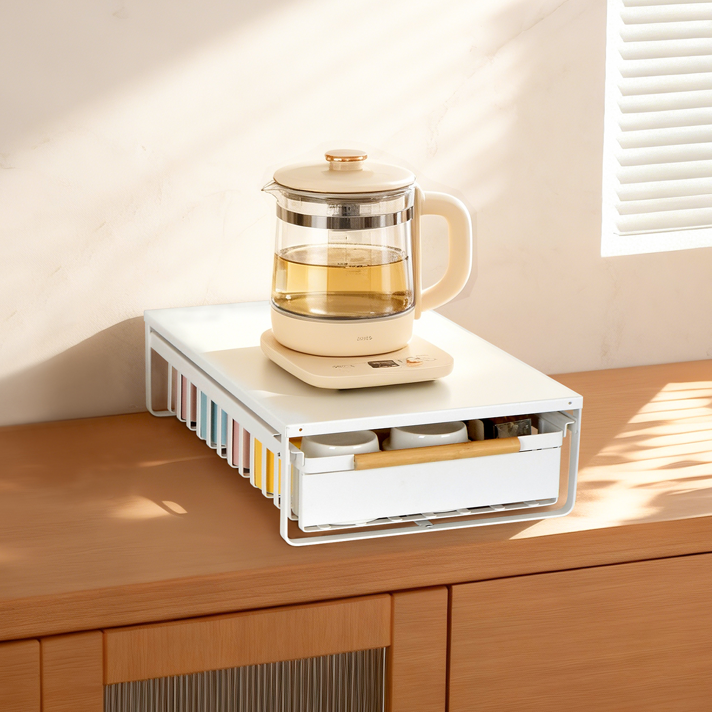 厨房电器置物架免安装抽屉式