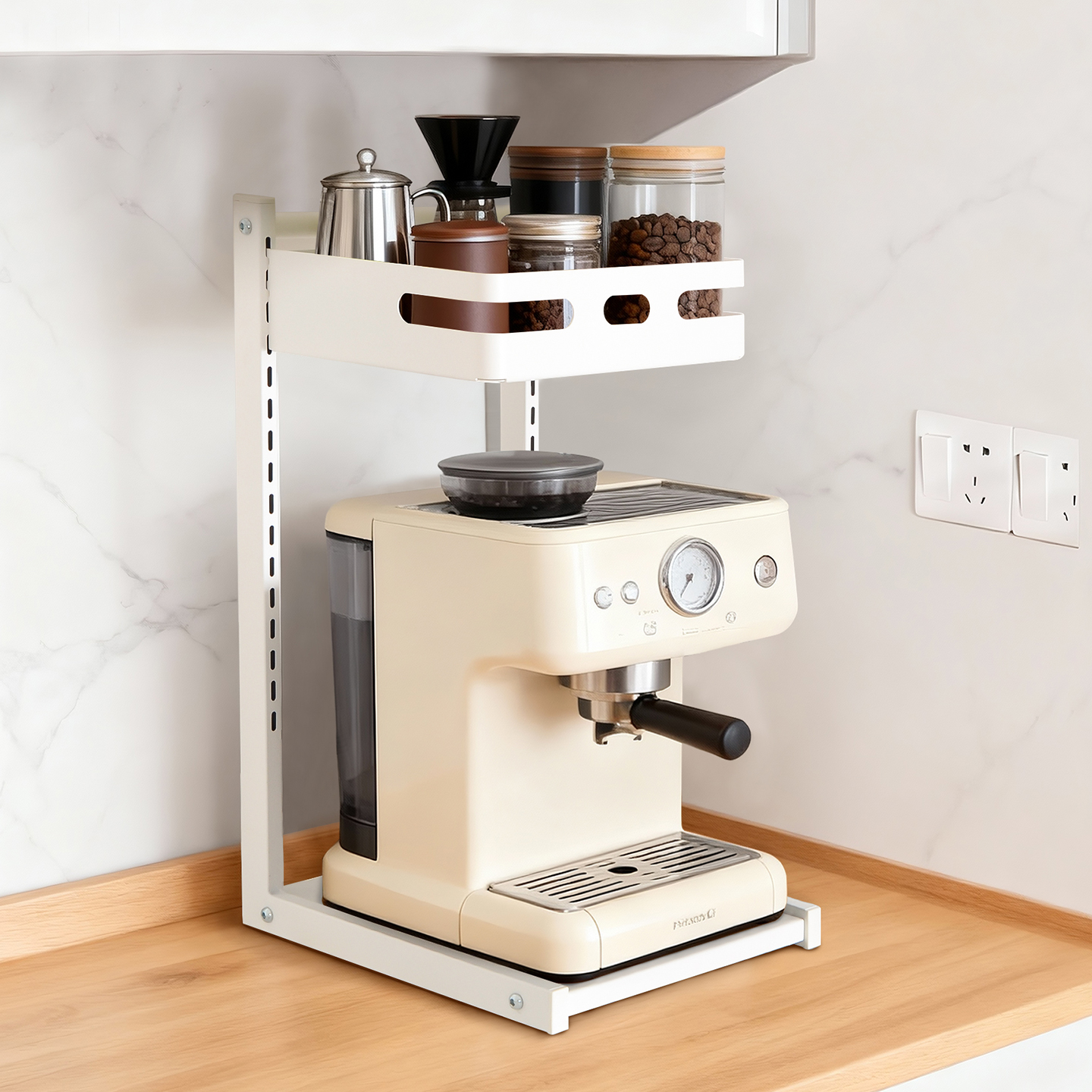 咖啡机置物架可调节窄款分层